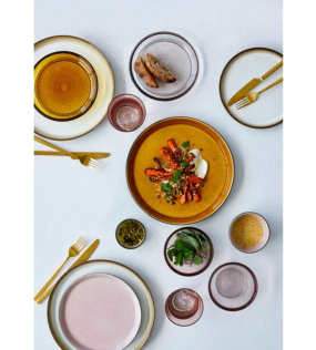 Тарелка столовая Bitz 27 см, кремовая/серая