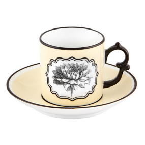 Чашка кофейная с блюдцем Herbariae by Christian Lacroix 97 мл, желтая