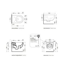 Унитаз подвесной Flaminia App 54х36, Gosilent, с сиденьм, Carbone
