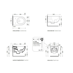 Унитаз подвесной Flaminia App 54х36, Gosilent, с сиденьм, Carbone