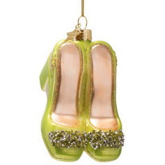 Елочная игрушка "Туфли зеленые" 10 см