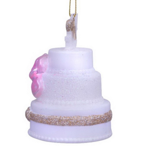 Елочная игрушка "Свадебный торт Mr&Mr" 9,5см
