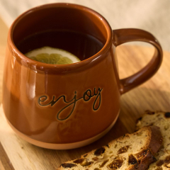 Чашка для завтрака Enjoy 640 мл, коричневая