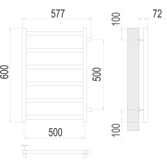Полотенцесушитель Terminus Аврора 60х58, водяной, хром