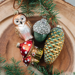 Елочная игрушка "Сова" 8 см
