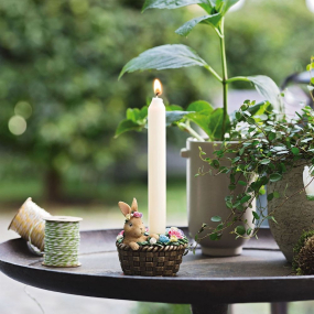 Подсвечник "Кролик в корзине" 9,2 см