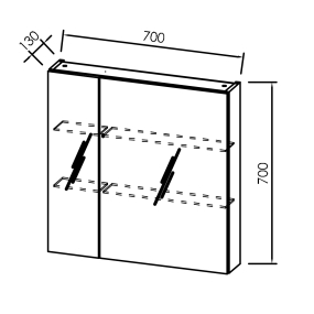 Зеркальный шкаф Kolpa-san Naomi TON 70 WH, 70x70, белый