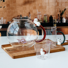 Стакан Tabby Cat 300 мл, белый кот с рыжим хвостом