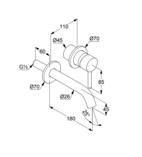 Внешняя часть Kludi Bozz 382443976 смесителя для раковины, черный матовый