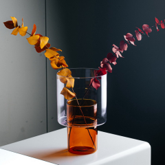 Ваза Boreale 20,5 см, цвет янтарный/розовый