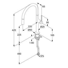 Смеситель для кухни Kludi Reef 508510575, хром