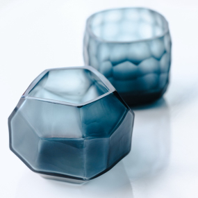 Подсвечник Guaxs Cubistic 9 см, морская волна
