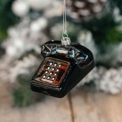 Новогодняя игрушка "Ретро телефон" 4 см