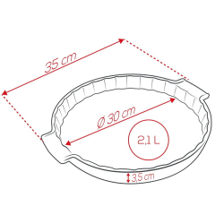 Форма для выпечки тарта Appolia 30 см, красная