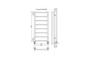 Полотенцесушитель Terminus Контур 90х43, водяной, хром