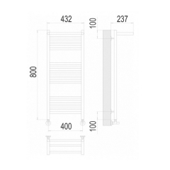 Полотенцесушитель Terminus Аврора 80х40, водяной, с полкой, хром