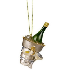 Новогодняя игрушка "Шампанское в ведерке" 9,5 см