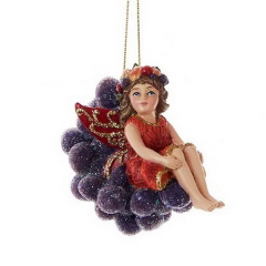 Елочная игрушка "Фея на винограде" 9 см