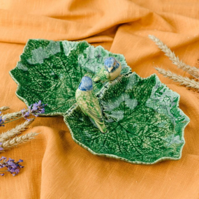 Менажница "Синие птички" 34х19 см, 2 сектора