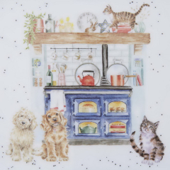 Набор кружек "Коты и собаки" 180 мл на подносе, 3 предмета