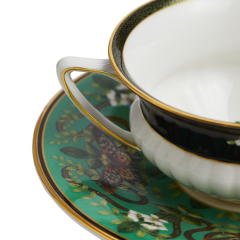 Чашка чайная с блюдцем "Изумрудный лес" 140 мл