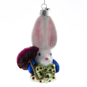 Елочная игрушка "Белый кролик" 11,5 см