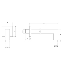 Вывод для душа iB Rubinetti Shower&Co SH052NP, черный матовый