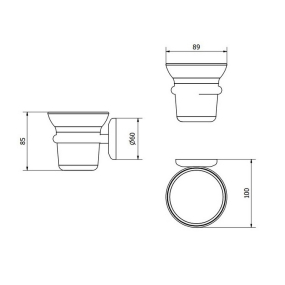 Стакан с держателем iB Rubinetti Hermes HR003CC