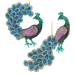 Елочная игрушка "Павлин" 12х17 см, в ассортименте