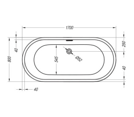 Ванна Kolpa-San Dalia-FS 170х80, акриловая, с сифоном, белая