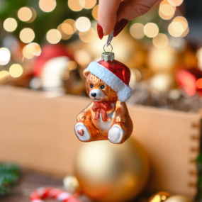 Елочная игрушка "Медвежонок Тедди" 7 см, коричневый