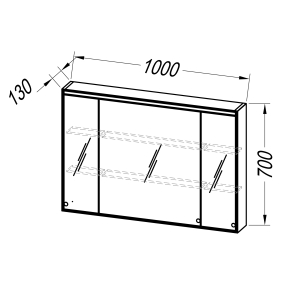 Зеркальный шкаф Kolpa-san TO 100 BL LED, 100x70, с подсветкой, черный