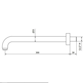 Вывод для душа iB Rubinetti Shower Head 316 P3059WA, матовая теплая латунь