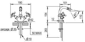 Смеситель для биде Horus Eloise 02.311 NB, никель глянцевый
