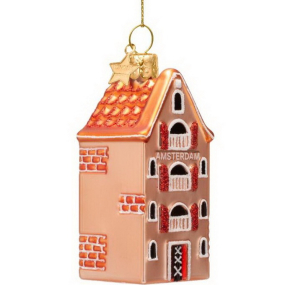 Елочная игрушка "Амстердамский домик" 9 см