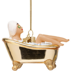 Елочная игрушка "Девушка в ванной" 6 см