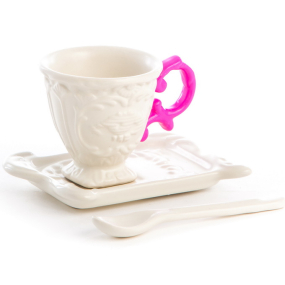 Набор кофейный I-Wares, 3 предмета, цвет фуксия