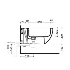 Биде подвесное Flaminia App 54х36 AP218PET, Petrolio