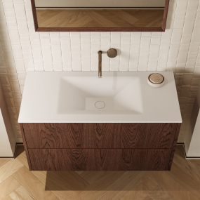 Раковина Holbi Sirius 57 SR 57х35, из Soft Rock, белая матовая, с клапаном