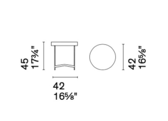 Стол журнальный Calligaris Arena 42х42 CS5118-P, Black / Cognac