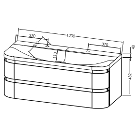 Тумба с раковиной Kolpa-San Vittoria OUV 120 BE, 120x50, подвесная, бежевый