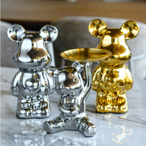 Фигурка декоративная "Медведь с подносом" 21 см