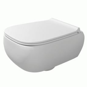 Унитаз подвесной Flaminia Fluo 54х40 FU118G, безободковый, с крышкой-сиденьем, молочный матовый