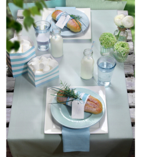 Скатерть прямоугольная Loft 135x220 см, серо-голубая