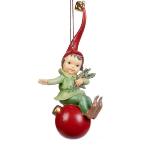 Игрушка на елку "Помощник Пикси с веточками" 14 см