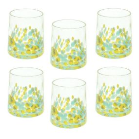 Набор стаканов Glass Venezia 300 мл, 6 шт, бирюзовый/желтый