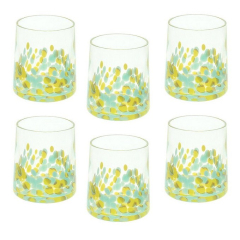 Набор стаканов Glass Venezia 300 мл, 6 шт, бирюзовый/желтый