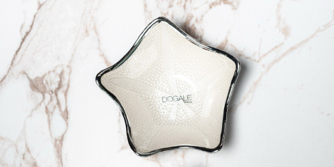 Чаша декоративная "Звезда" 17x6 см, цвет перламутр