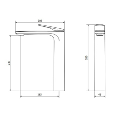 Смеситель для раковины iB Rubinetti YesPlease YP202CC, высокий, хром