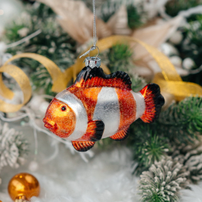 Новогодняя игрушка "Рыба-клоун" 12 см
